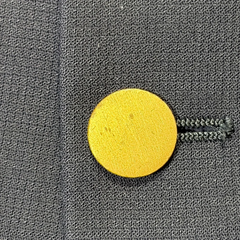 Vintage Italian Luxury Armani Collezioni Navy 100% Wool Blazer 44R Gold Buttons